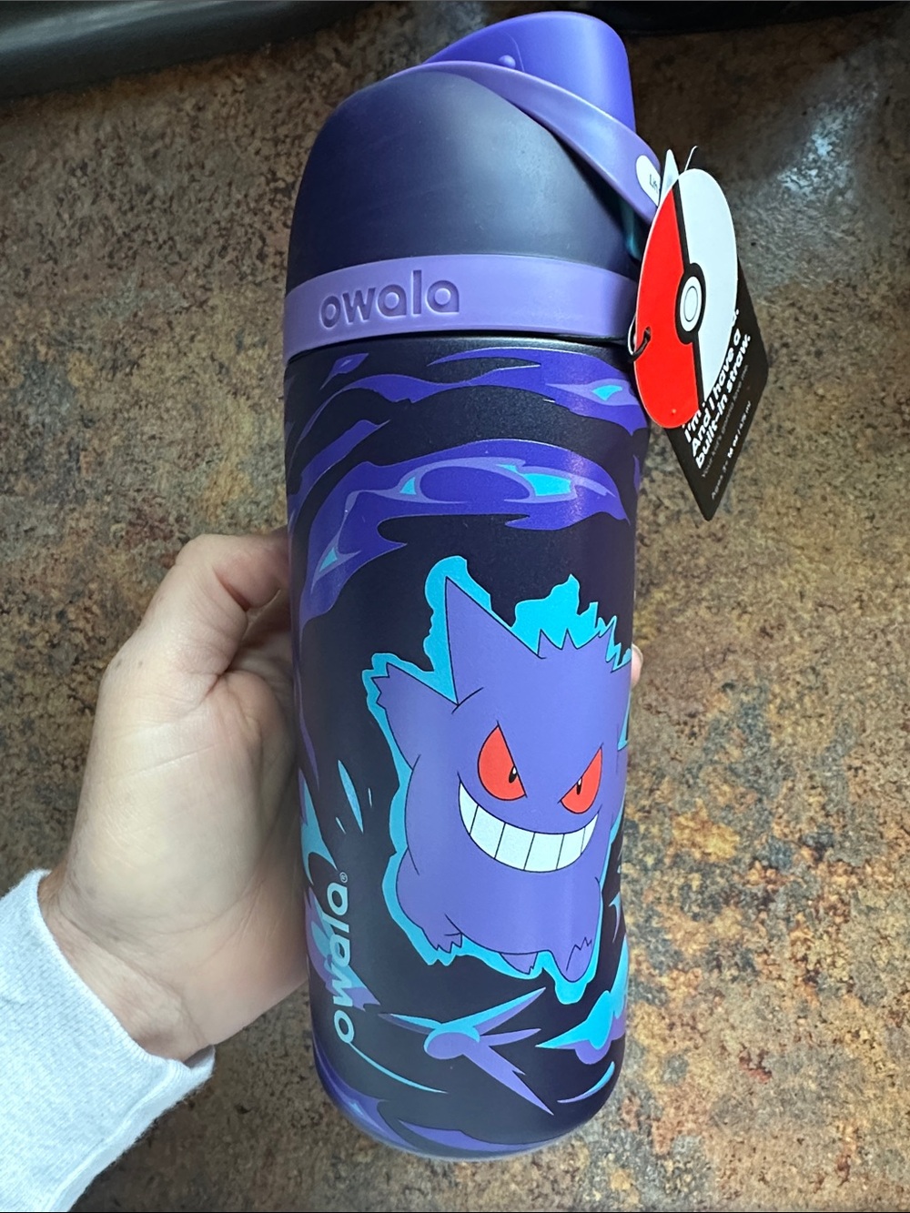 Owala Kids Purple Pokémon Gengar Water Bottle